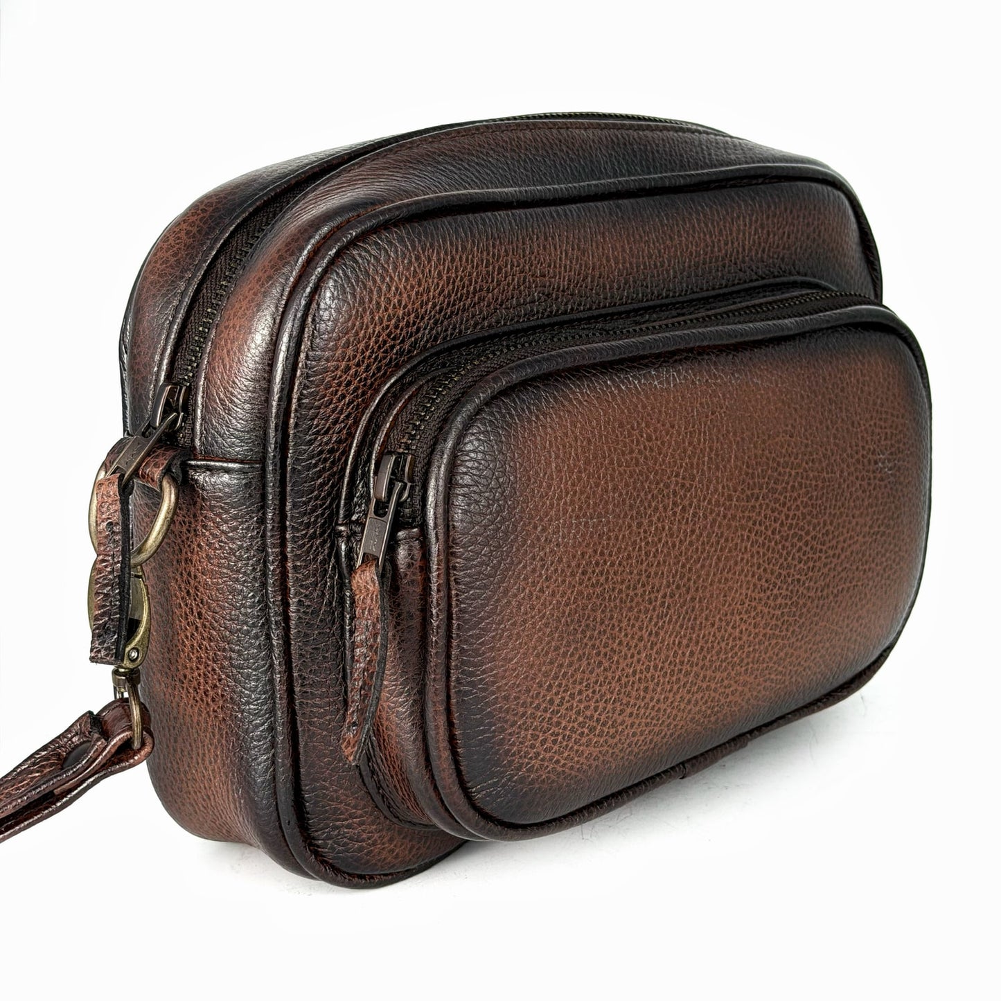 BANDOLERA TWO BAG VENADO BROWN