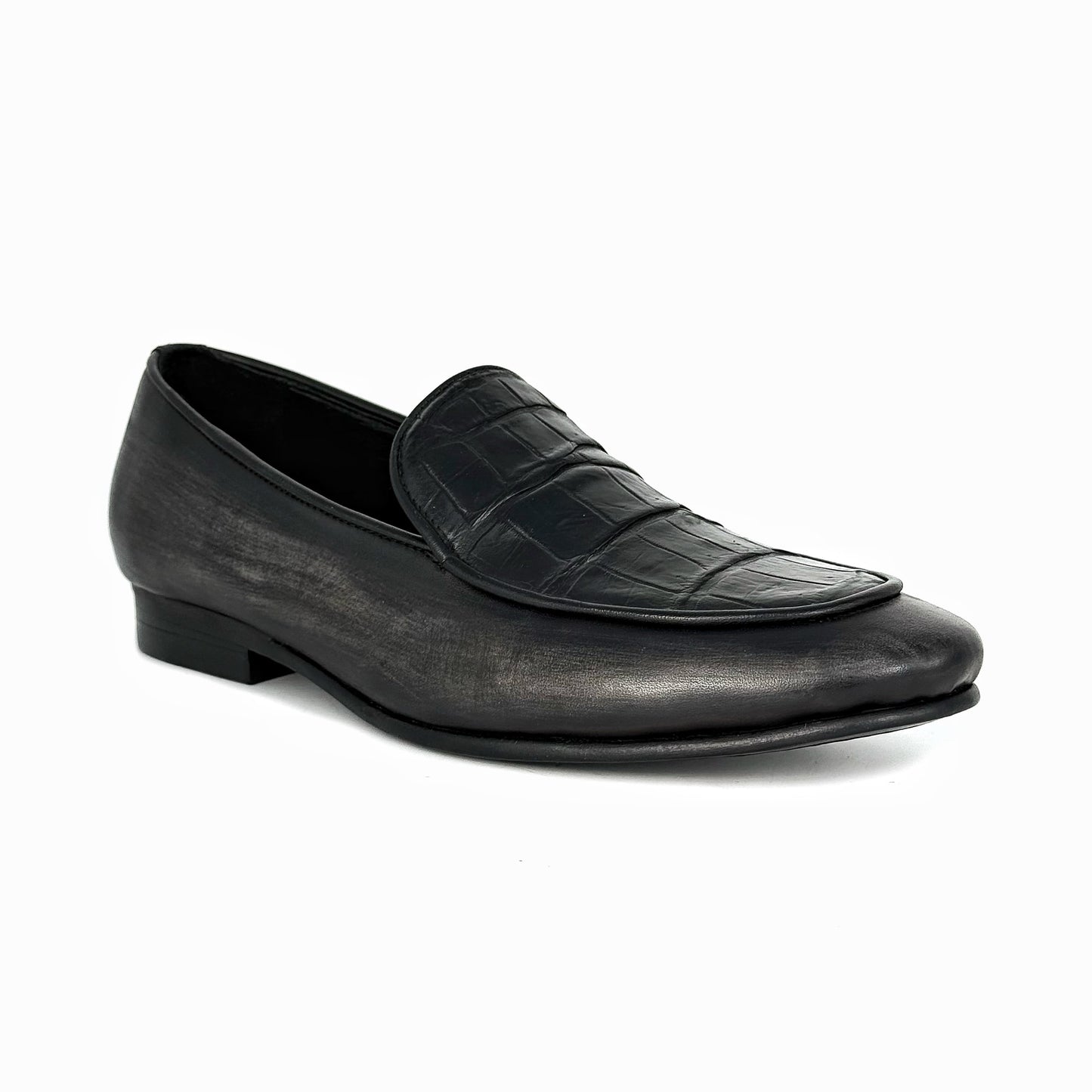 GREY LEATHER & CROCO RICHARD