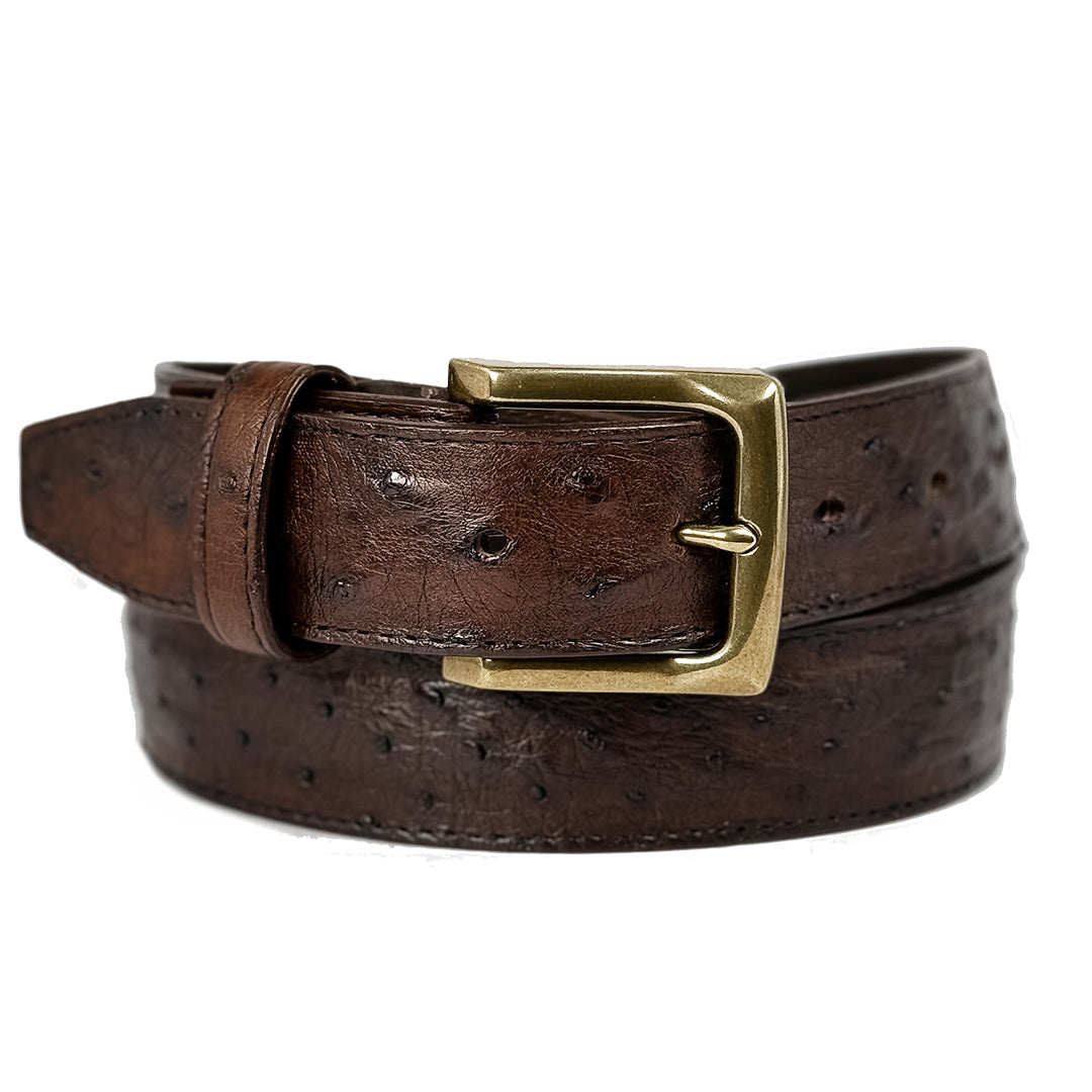 BROWN OSTRICH BELT