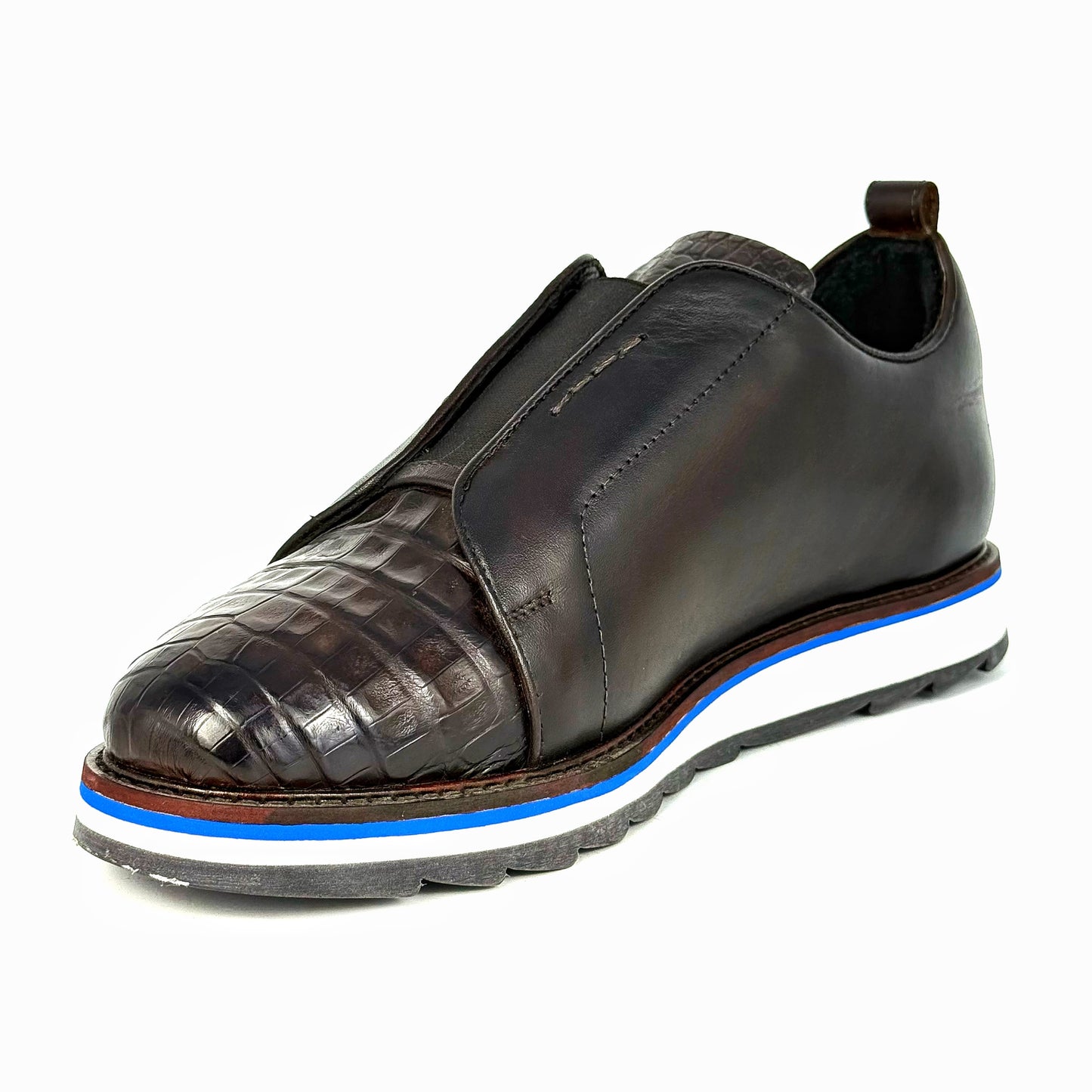 DARK BROWN CROCO SNEAKER