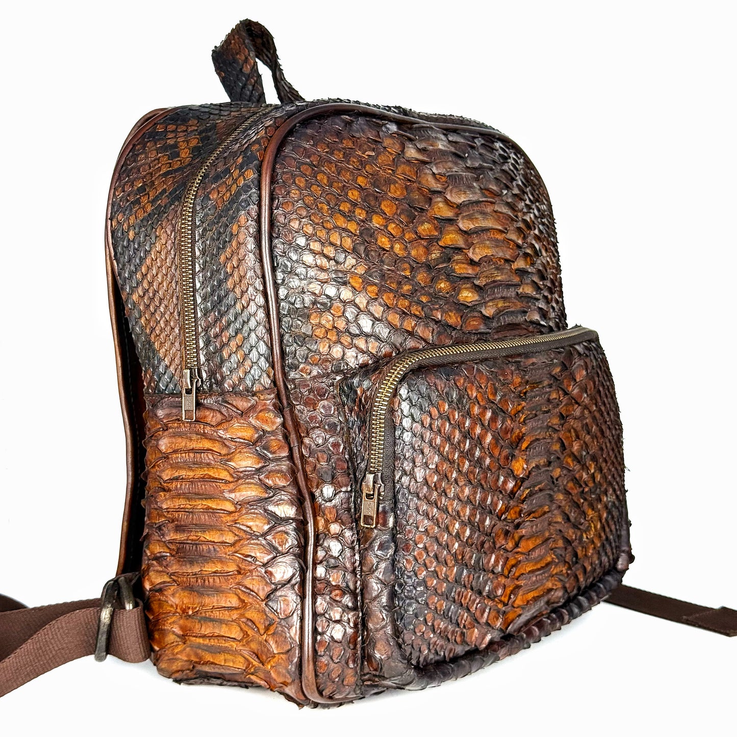 BROWN PYTHON BACKPACK