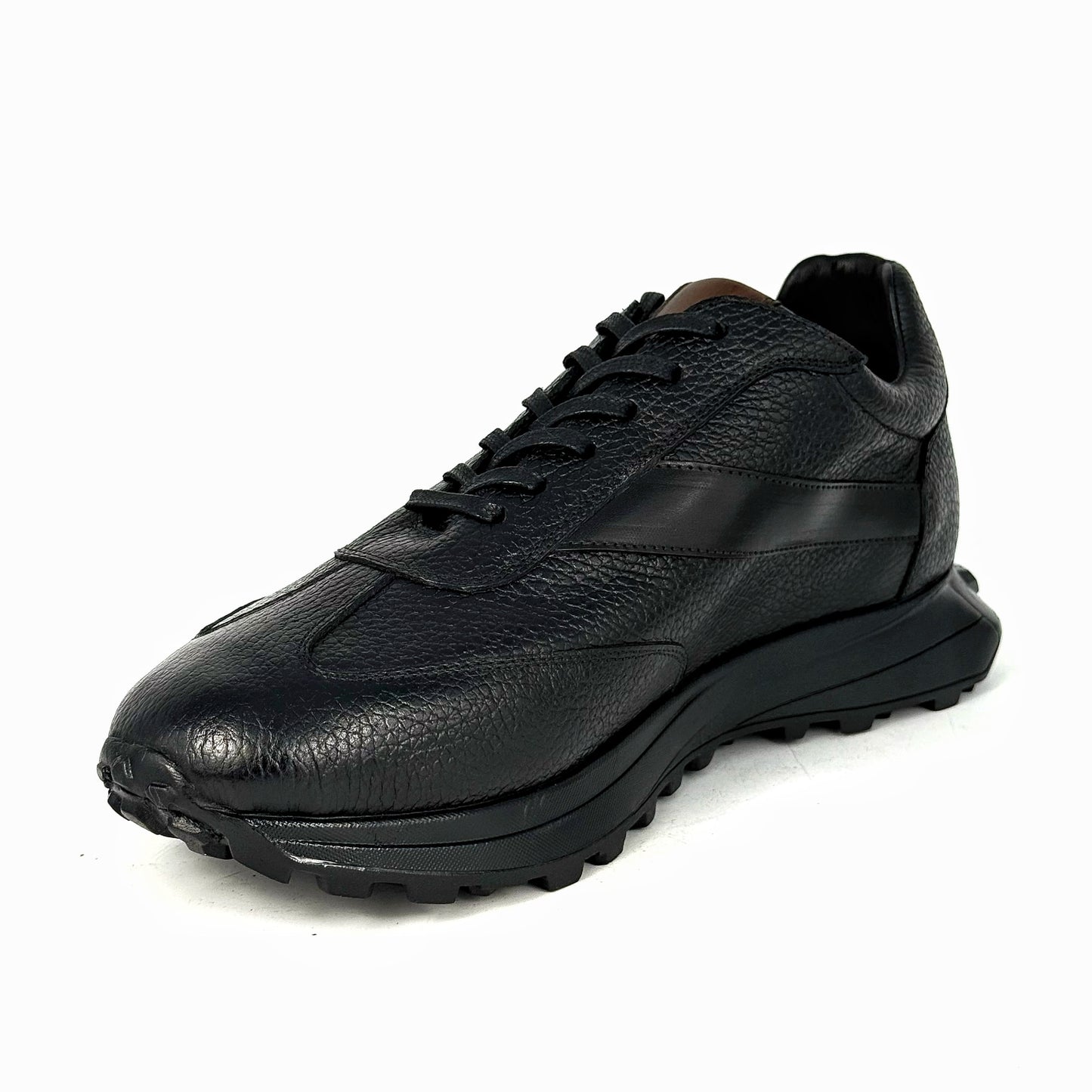 BLACK FLOATER & LEATHER SNEAKER