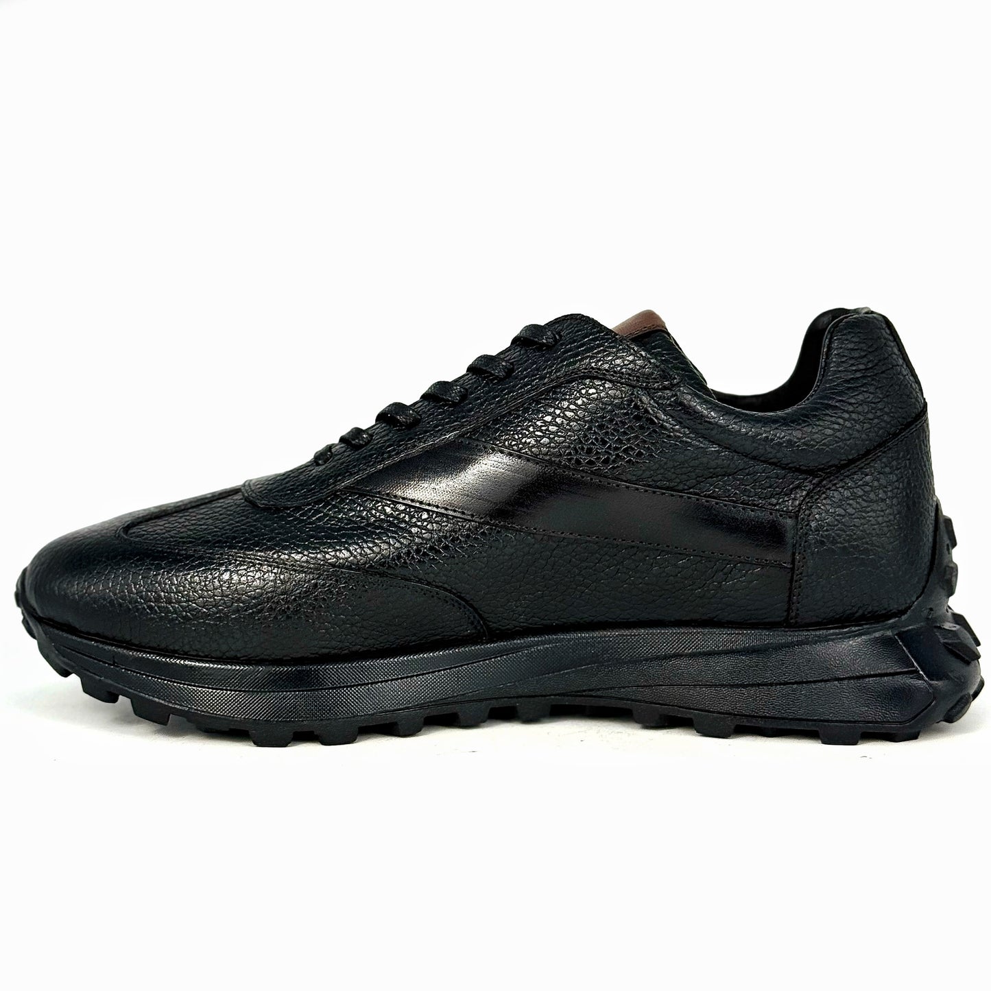 BLACK FLOATER & LEATHER SNEAKER