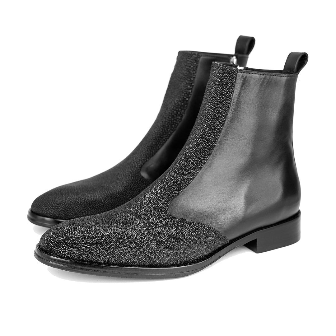BLACK LEATHER & STINGRAY DILAN