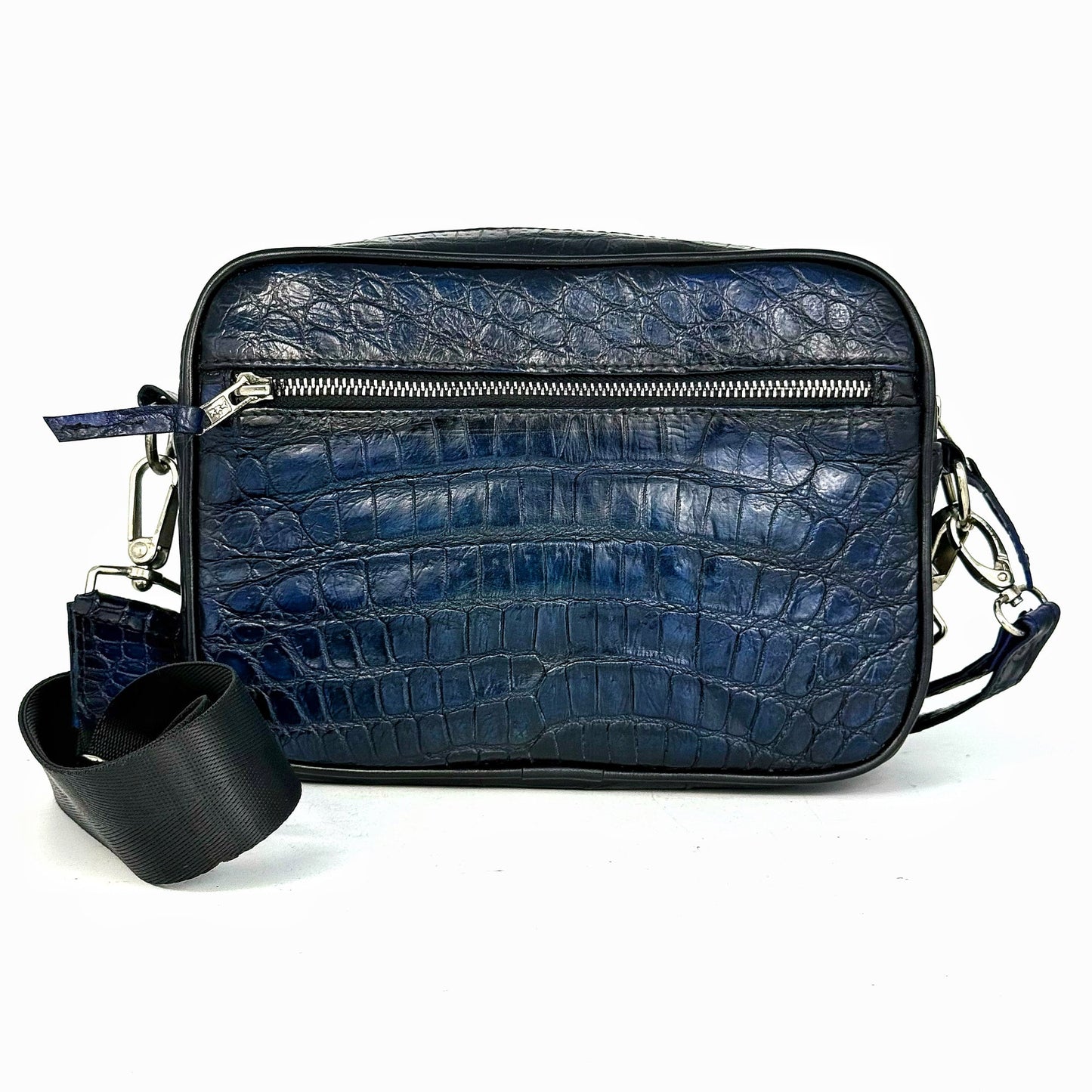 BANDOLERA BLUE COCODRILO TWO BAG