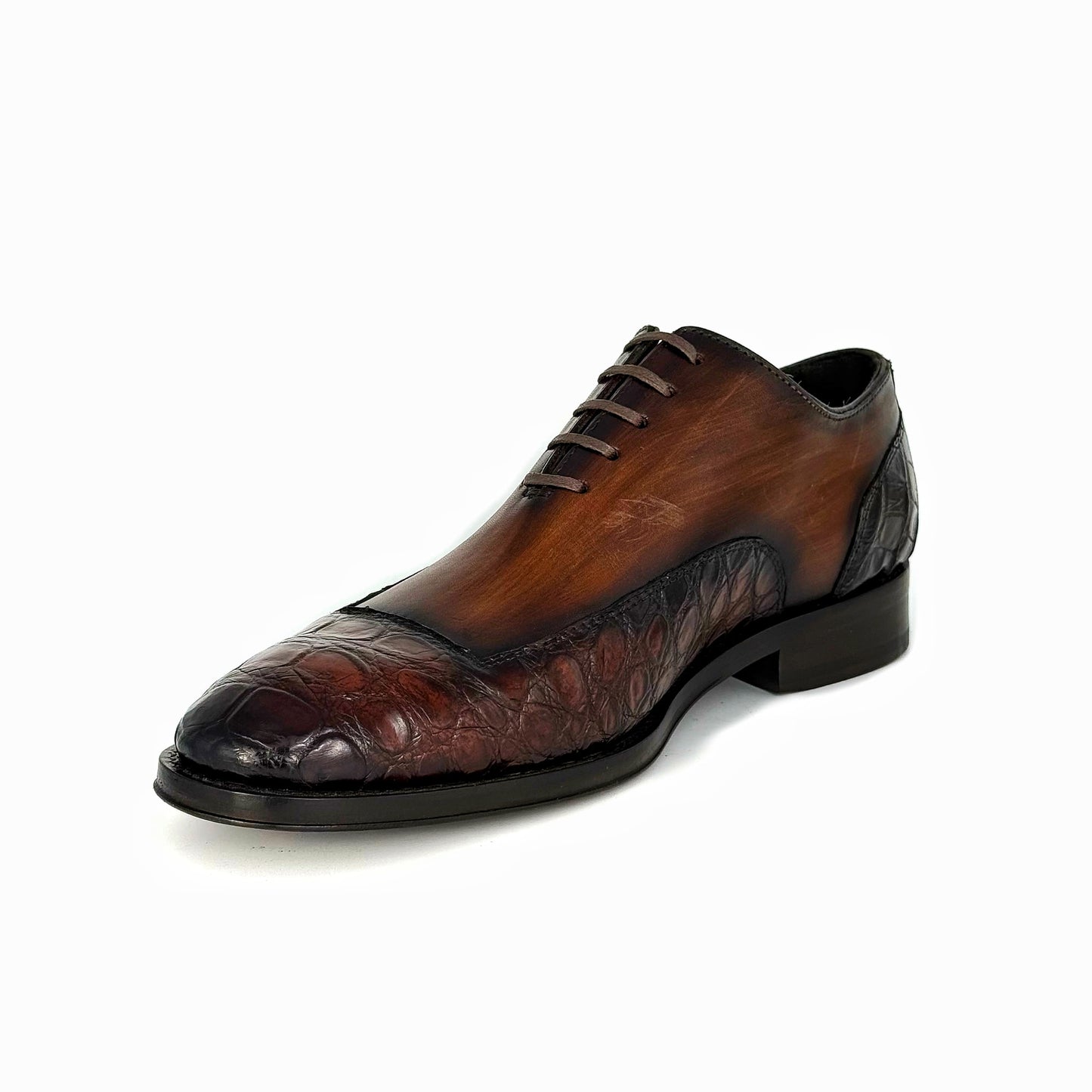 BROWN CROCO & LEATHER ETHAN