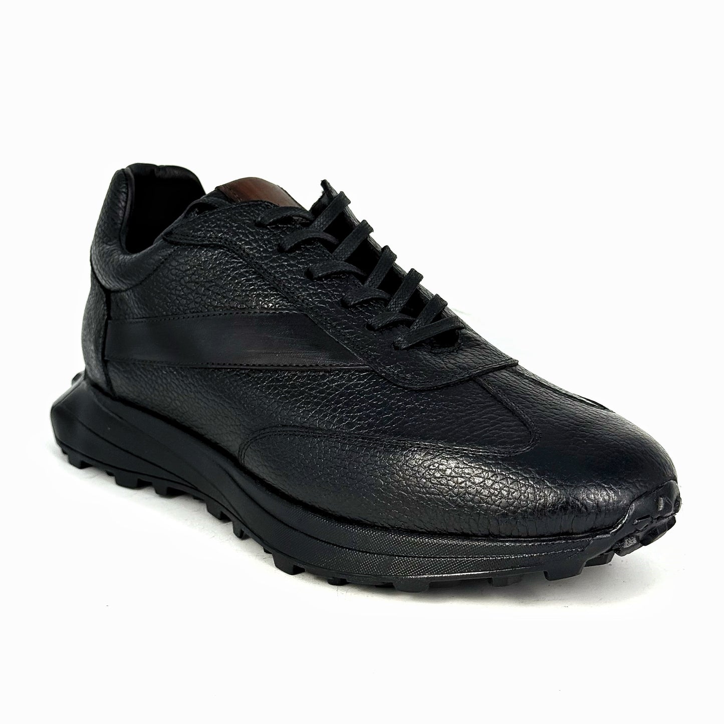 BLACK FLOATER & LEATHER SNEAKER