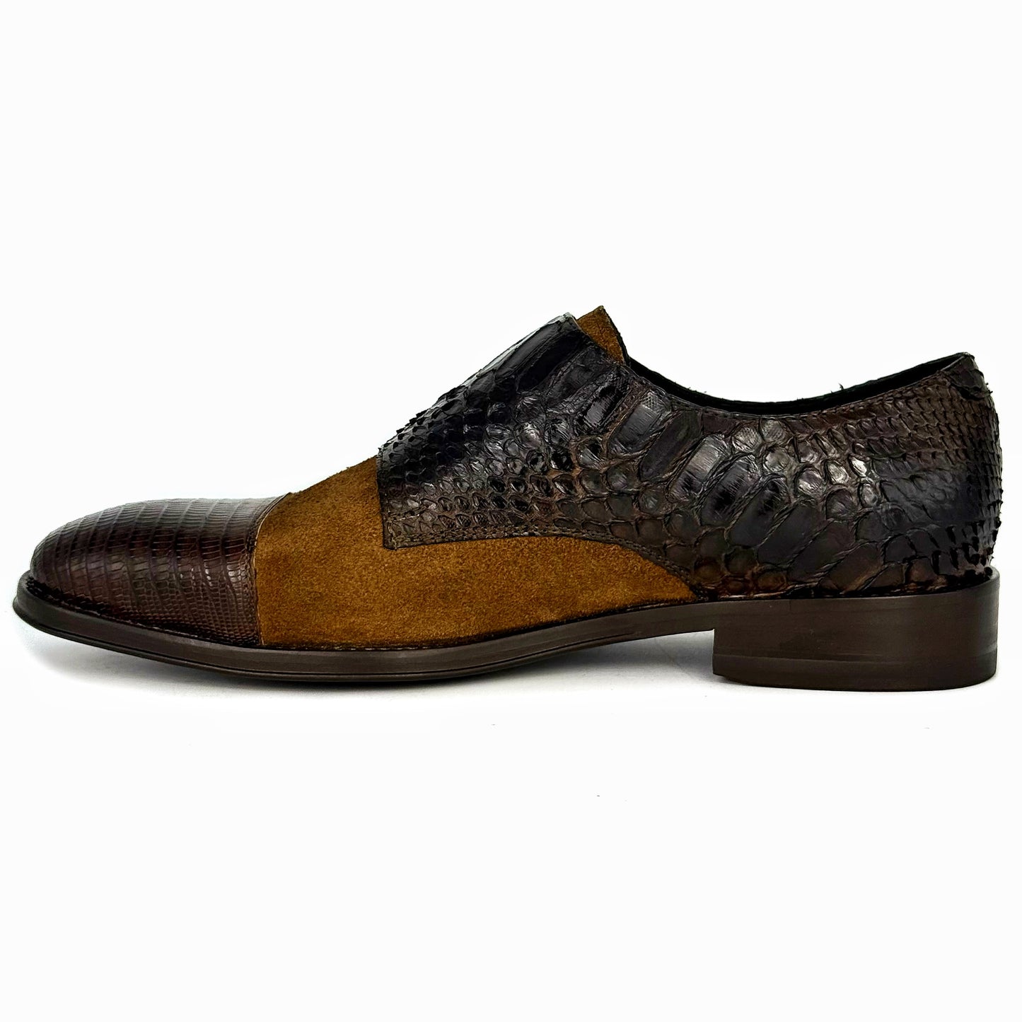 BROWN PYTHON LIZZARD & SUEDE DANIEL