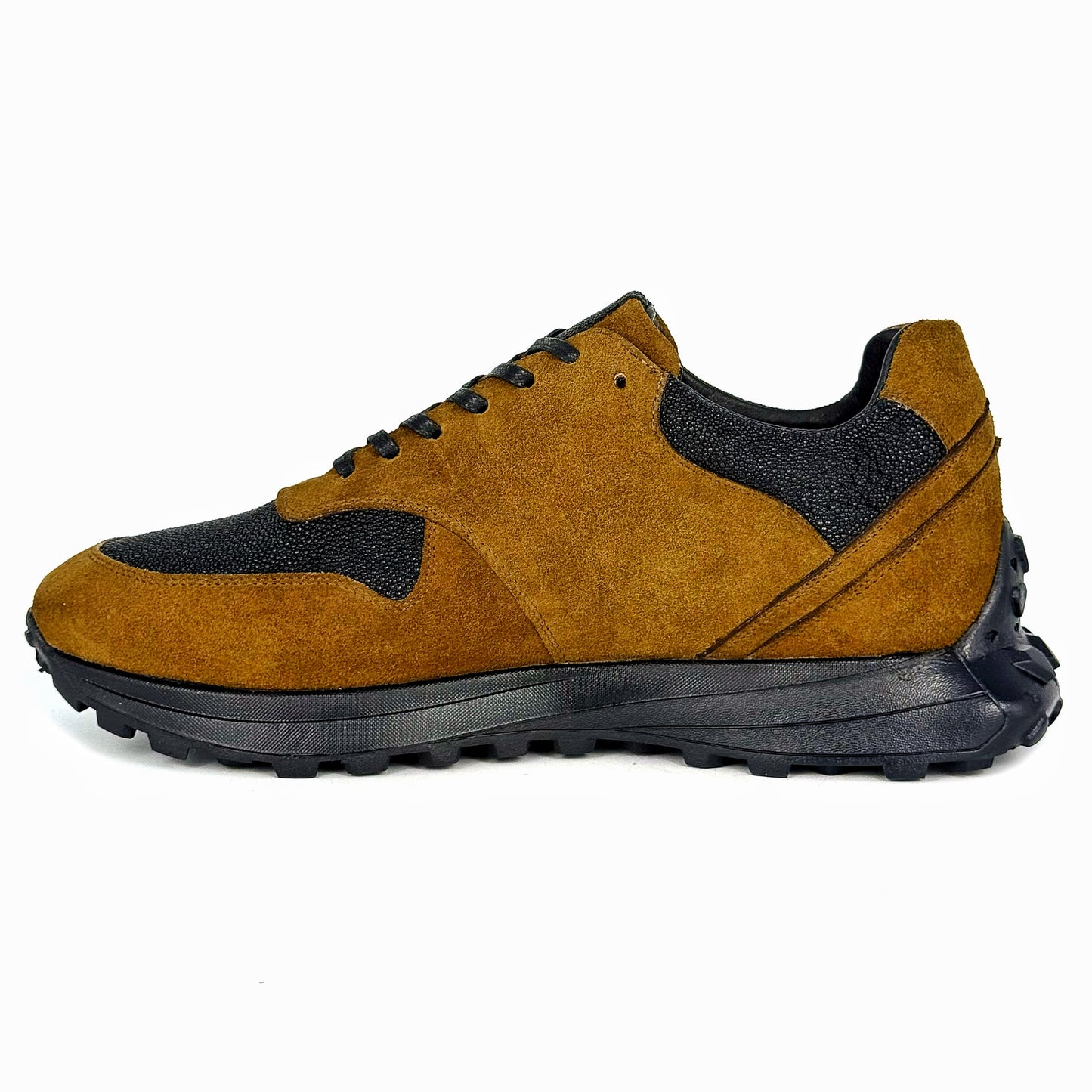BROWN SUEDE & STINGRAY SNEAKER