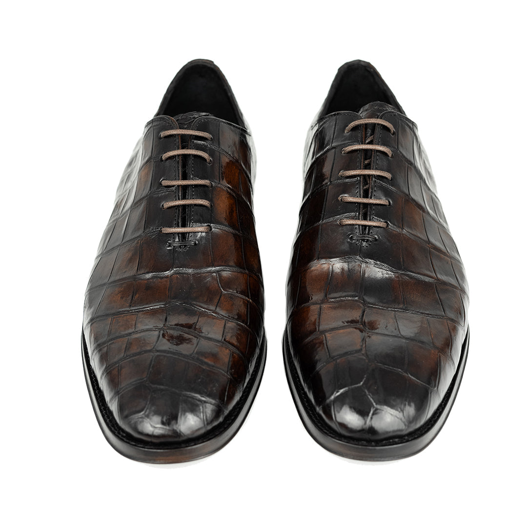 BROWN WHOLECUT CROCO HUGO