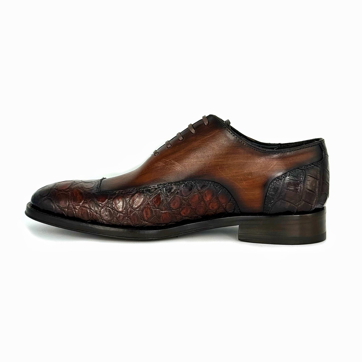 BROWN CROCO & LEATHER ETHAN