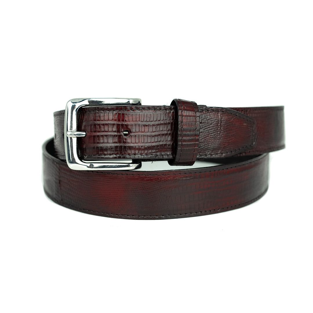 WINE LIZZARD BELT