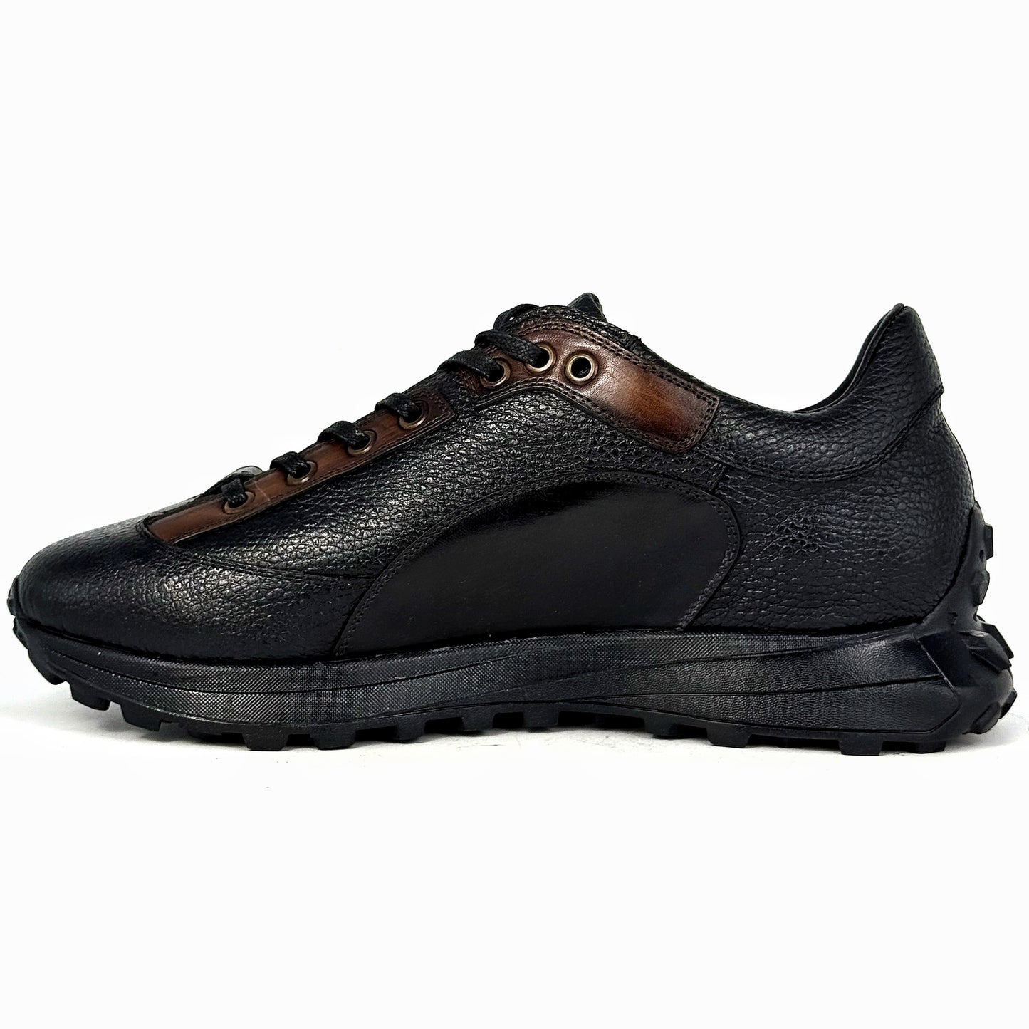 BLACK & BROWN FLOATER SNEAKER