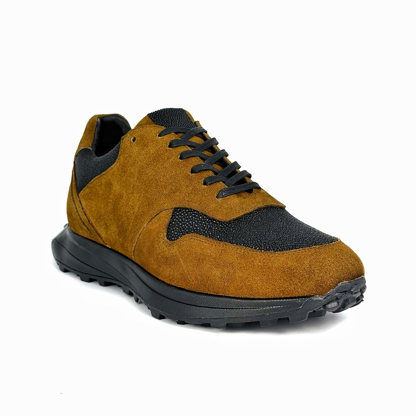 BROWN SUEDE & STINGRAY SNEAKER