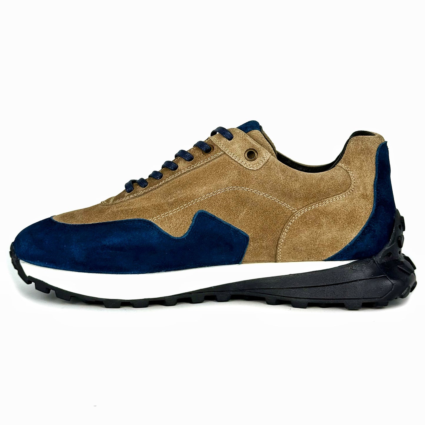 BEIGE & BLUE SUEDE SNEAKER