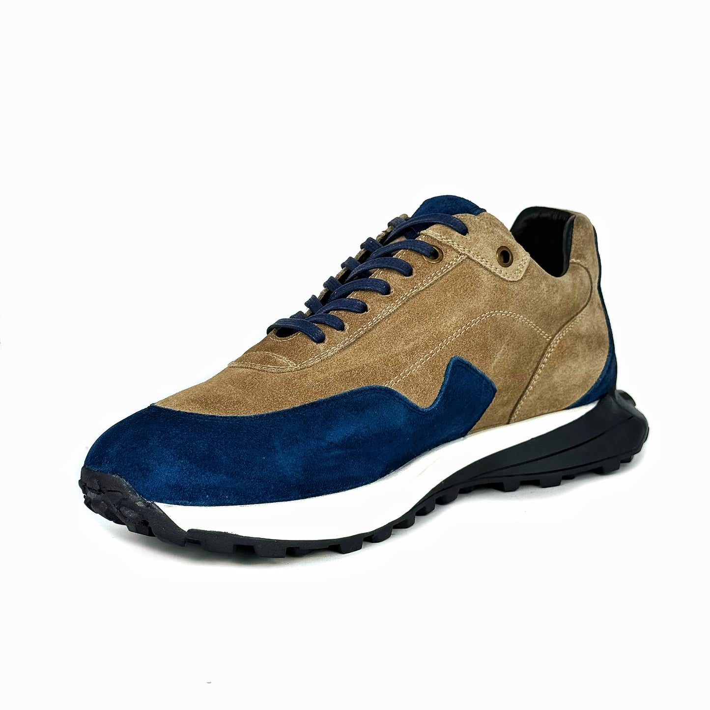 BEIGE & BLUE SUEDE SNEAKER