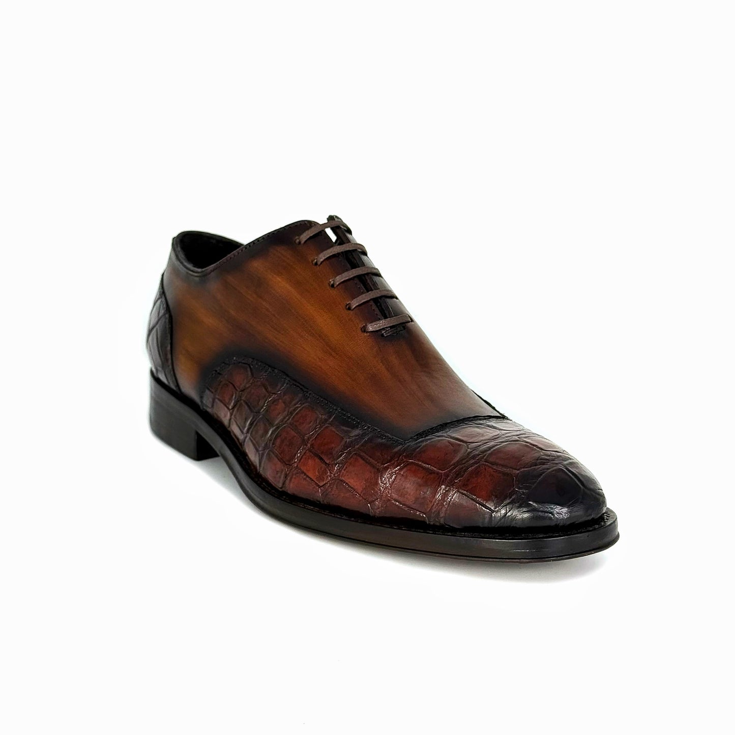 BROWN CROCO & LEATHER ETHAN