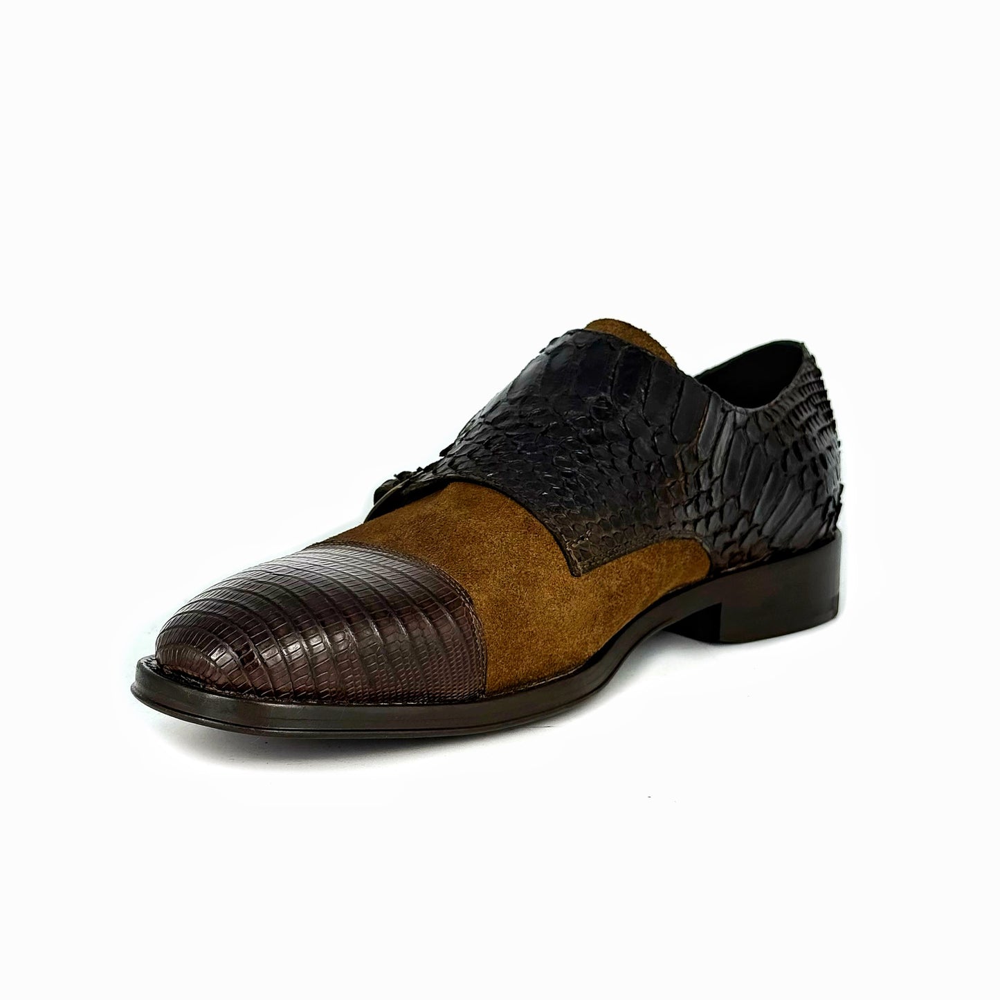 BROWN PYTHON LIZZARD & SUEDE DANIEL