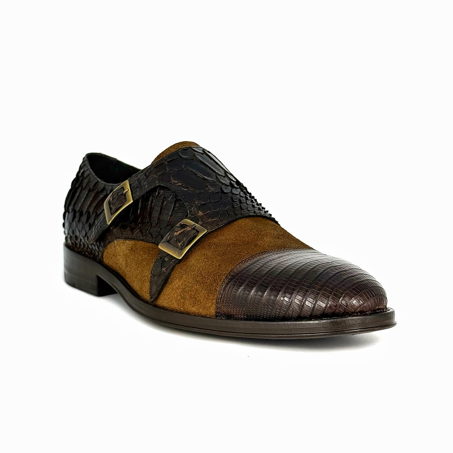 BROWN PYTHON LIZZARD & SUEDE DANIEL