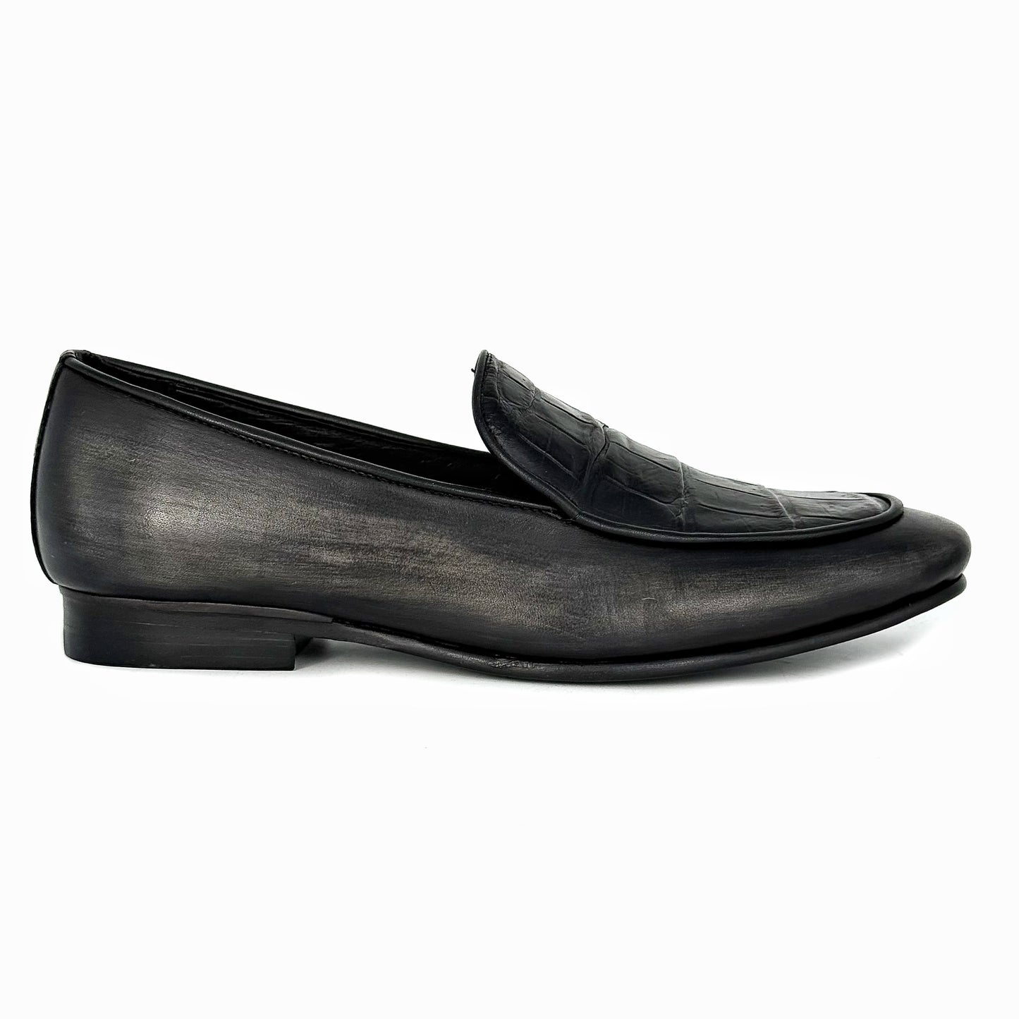 GREY LEATHER & CROCO RICHARD