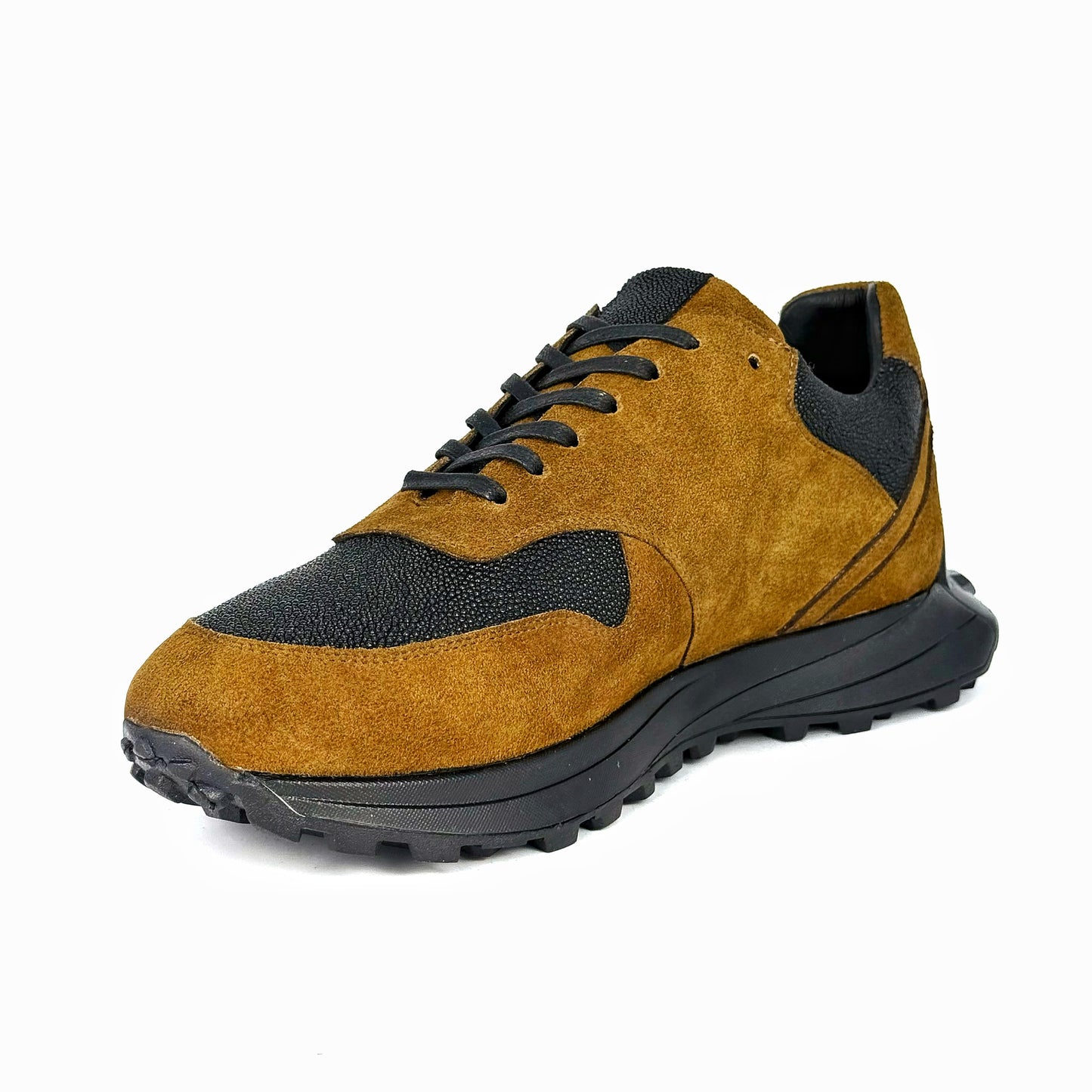 BROWN SUEDE & STINGRAY SNEAKER