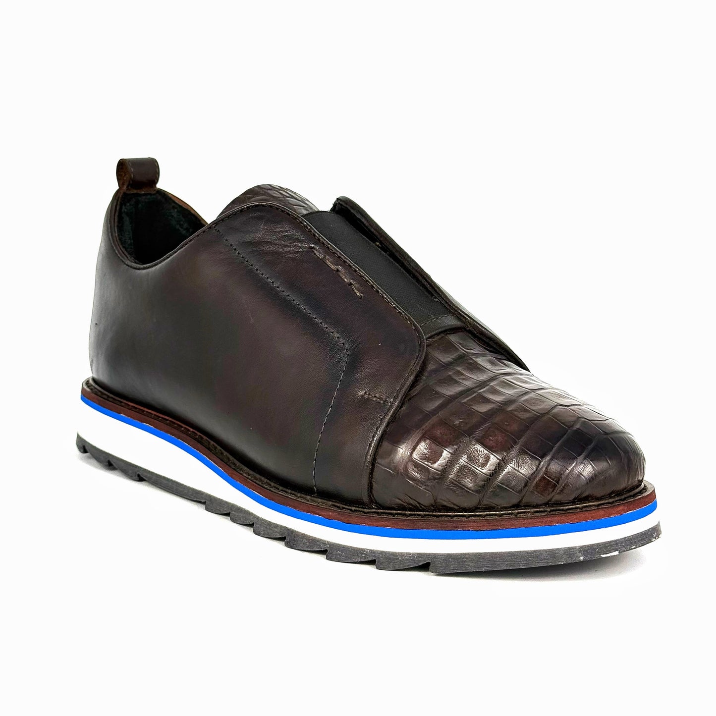 DARK BROWN CROCO SNEAKER