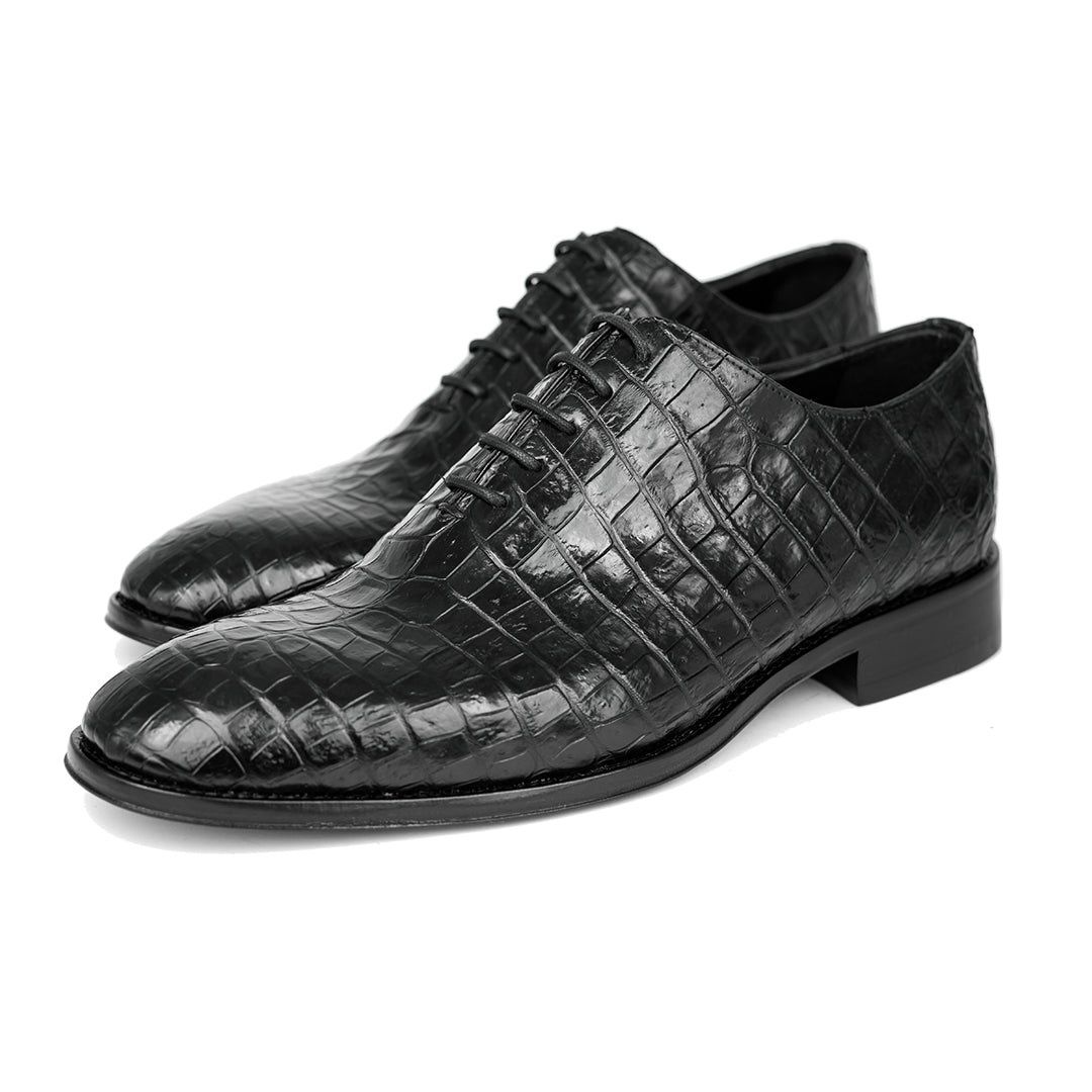 BLACK WHOLECUT CROCO HUGO