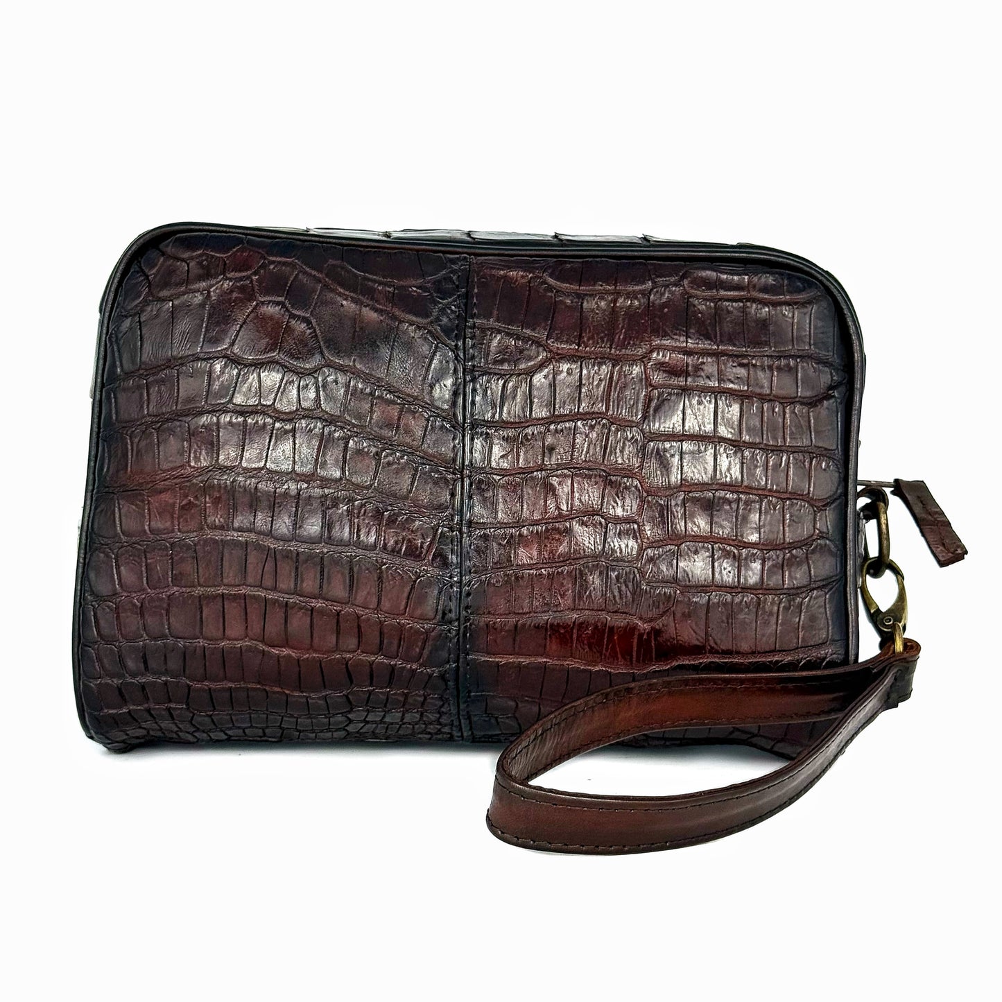 BROWN CROCO BANDOLERA