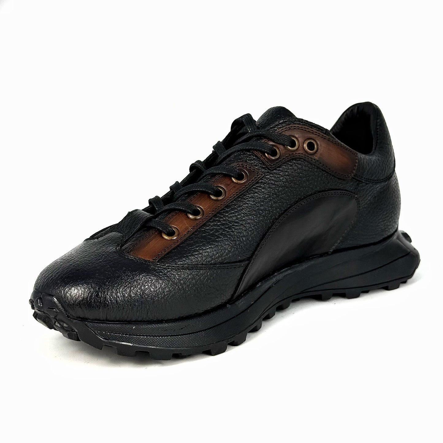BLACK & BROWN FLOATER SNEAKER