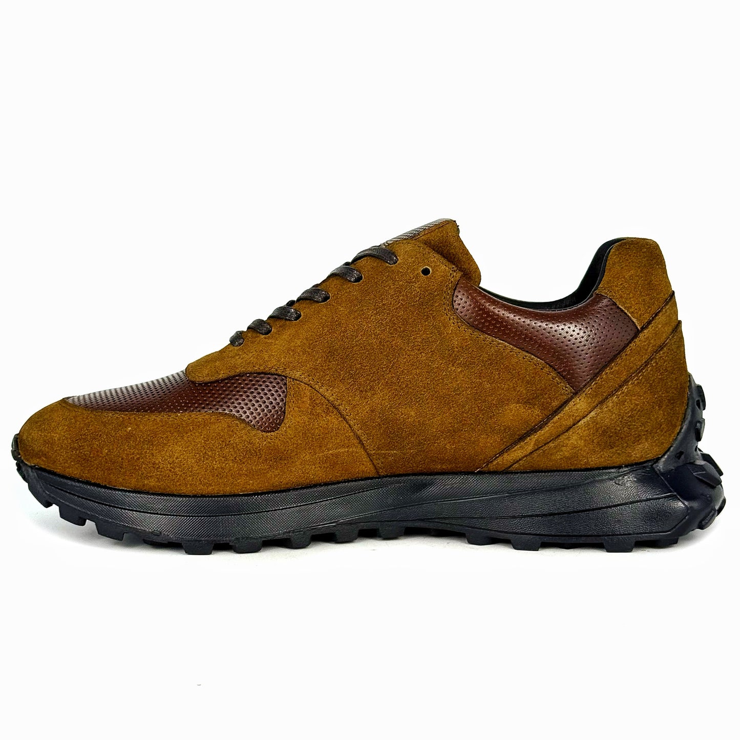 BROWN SUEDE & LEATHER SNEAKER