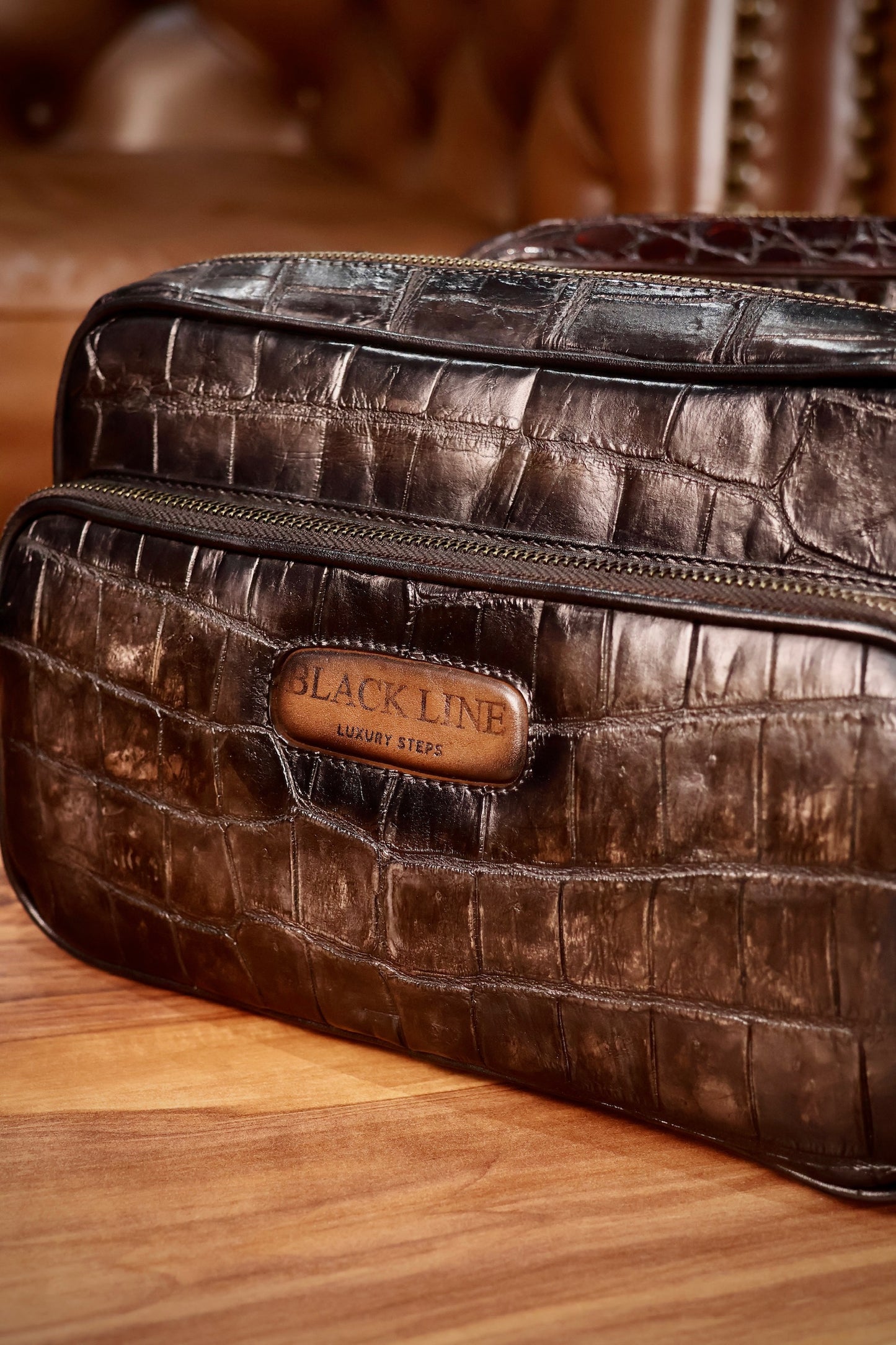 BANDOLERA TWO BAG COCODRILO GREY