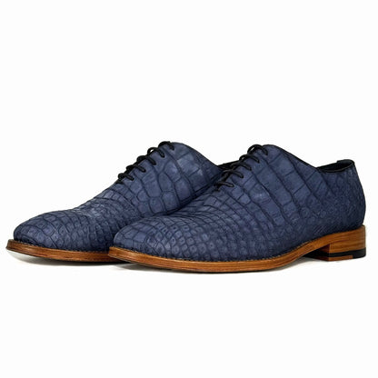 HUGO WHOLECUT ALLIGATOR NOBUCK BLUE
