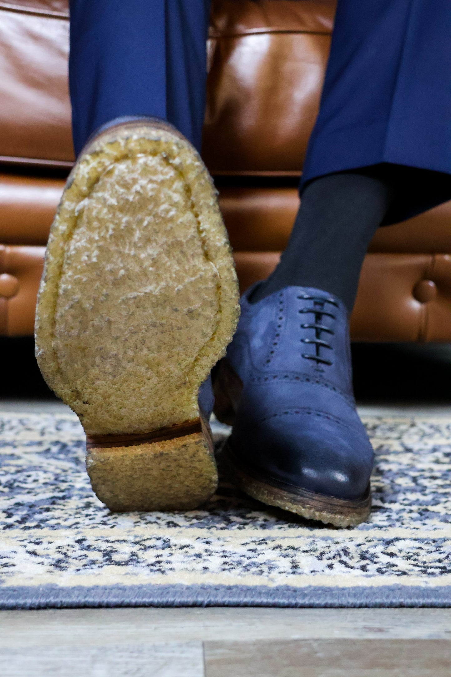 BLUE NOBUCK FLOATER CARTER W/DOBLE SUELA CREPÉ