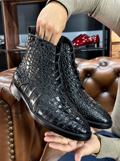 PETER BOOTS COCODRILO NILOTICUS BLACK