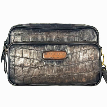 BANDOLERA TWO BAG COCODRILO GREY