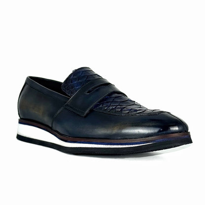 SNEAKER PIEL COCODRILO BLUE