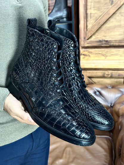 PETER BOOTS COCODRILO NILOTICUS BLACK
