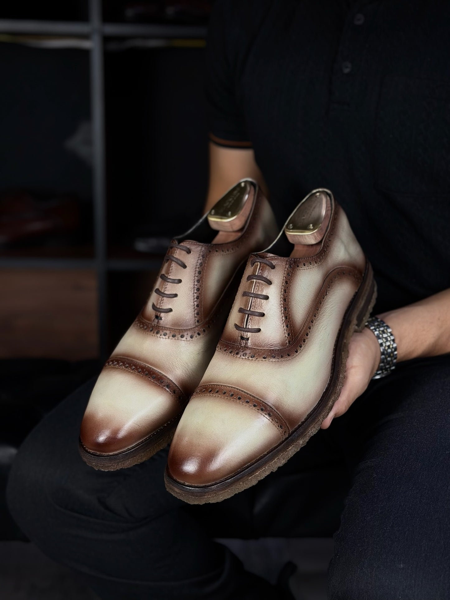 CARTER FLOATER BEIGE NUBUCK WITH DOUBLE CREPE SOLE