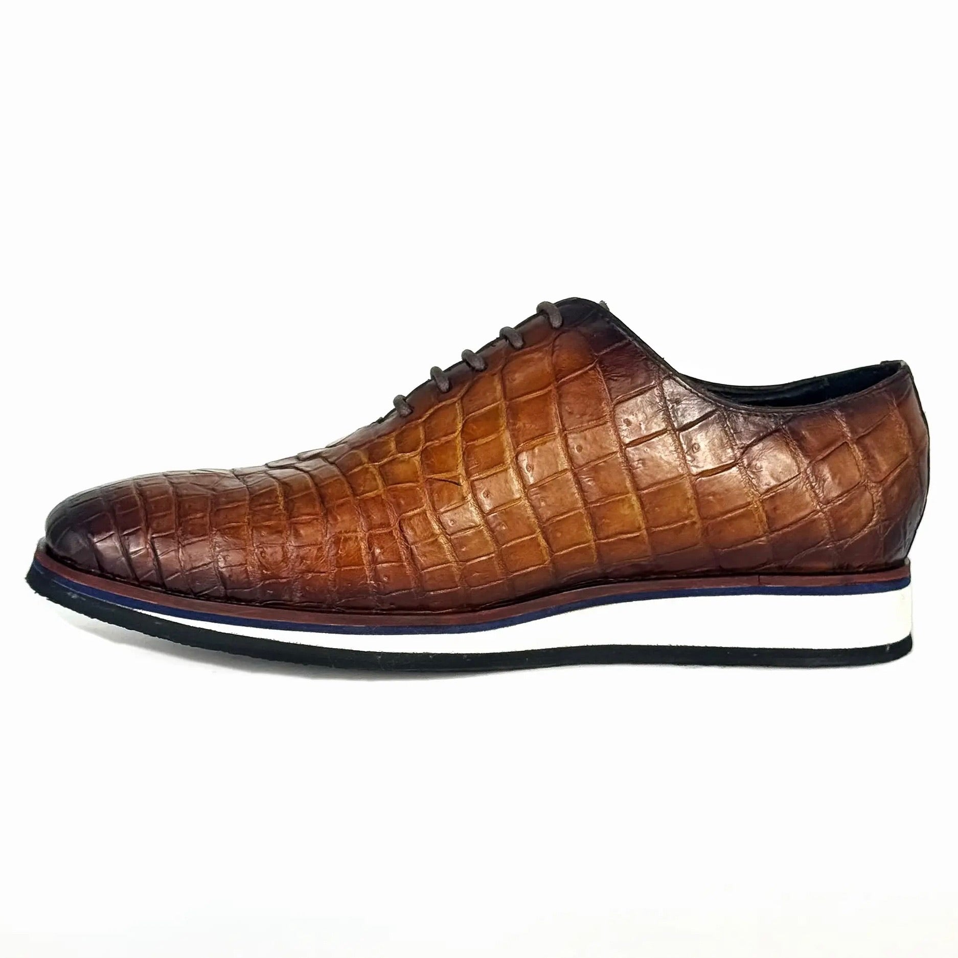 SNEAKER WHOLECUT COCODRILO BROWN