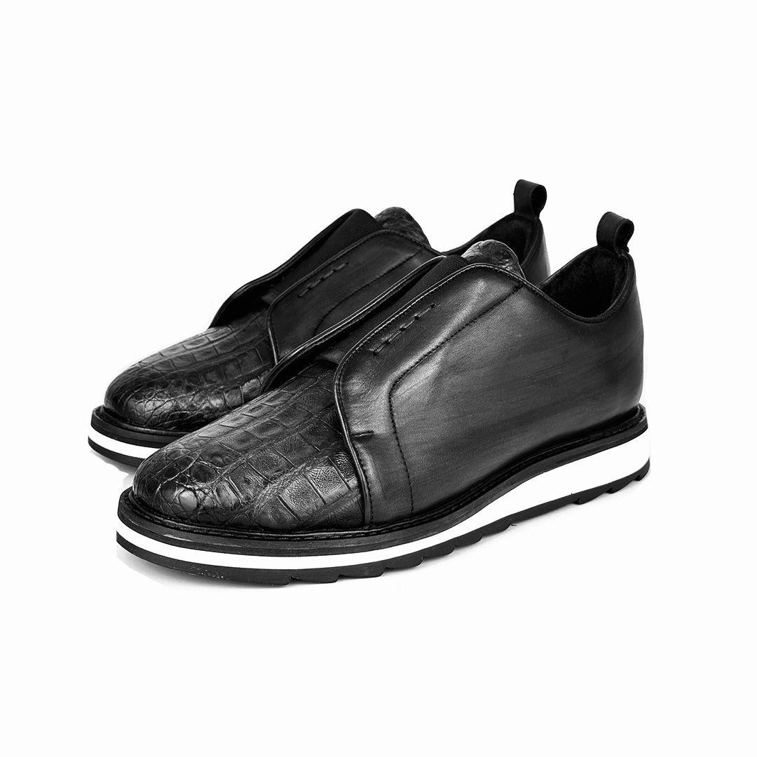 SNEAKER PIEL & COCODRILO GREY