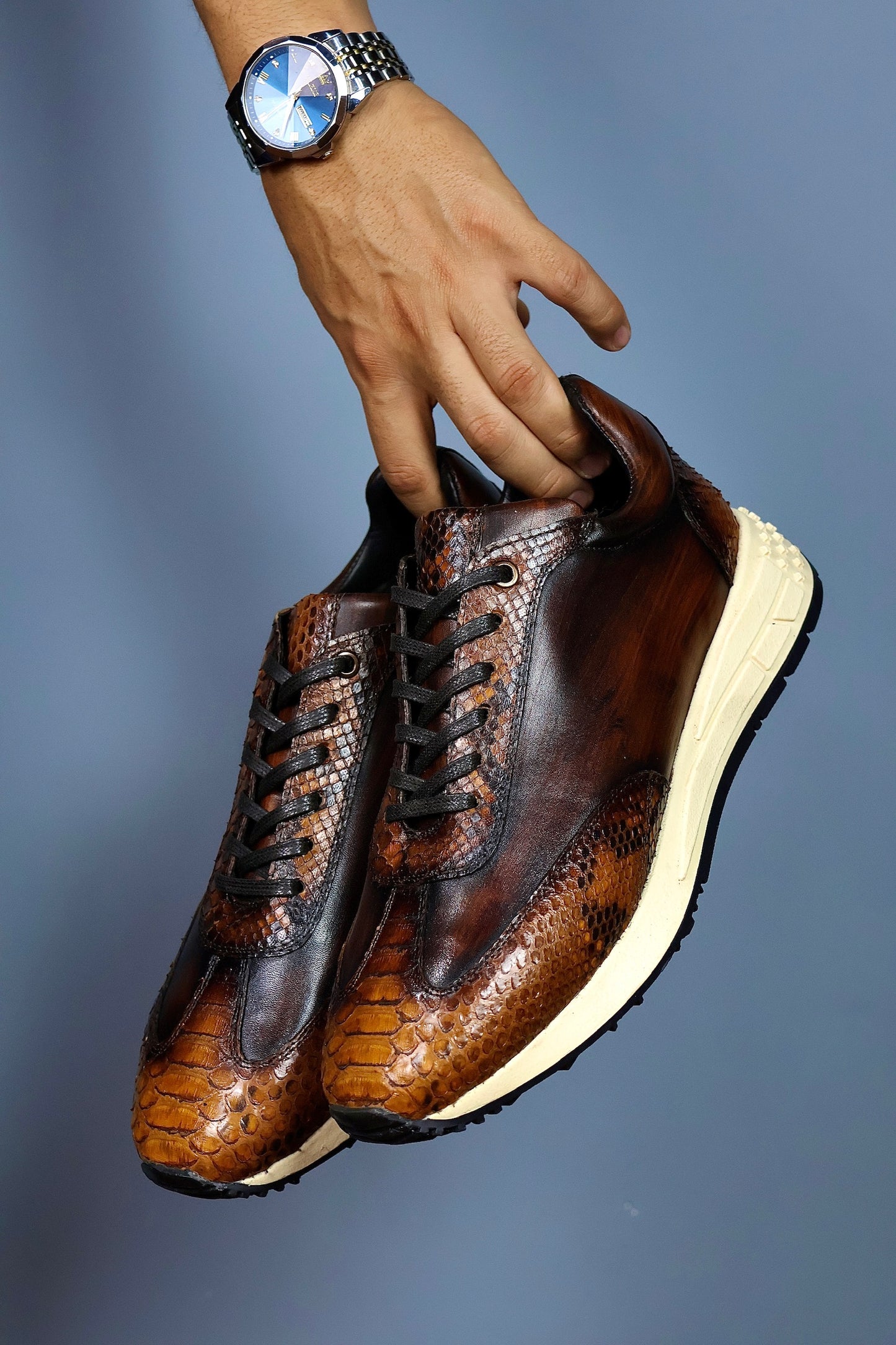 JAMES SNEAKER PITON & PIEL HONEY