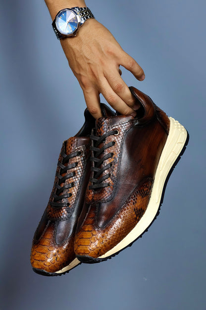 JAMES SNEAKER PITON & PIEL HONEY