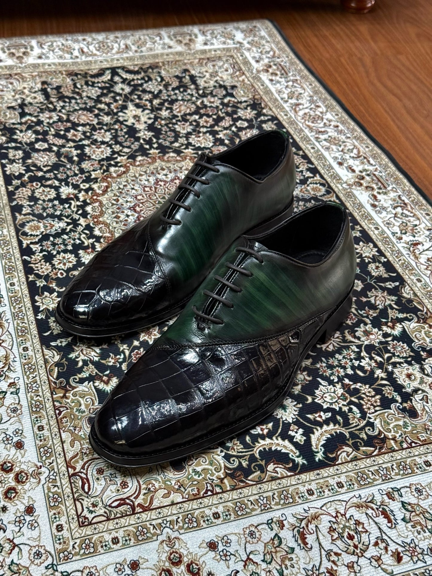 MARQUES COCODRILO PIEL PATINA GREEN & BROWN