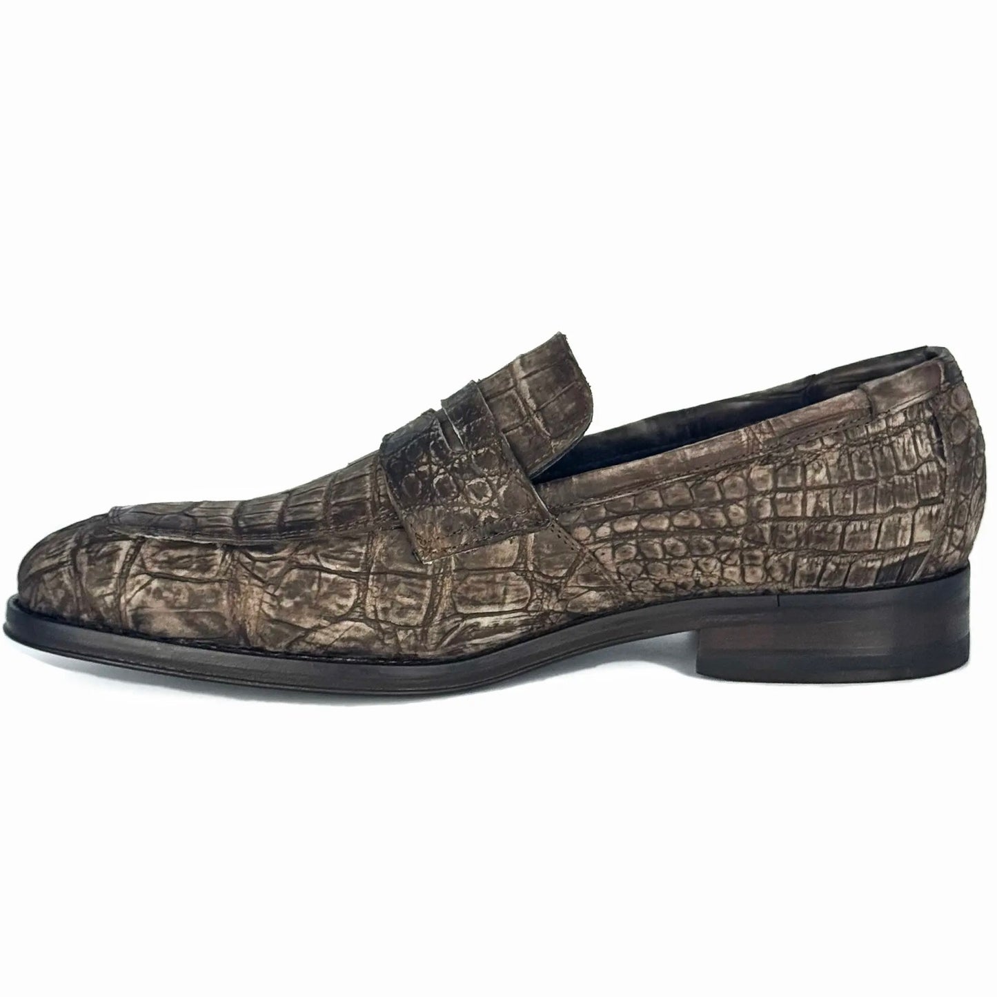 DORIAN CROCODILE BROWN NOBUCK 