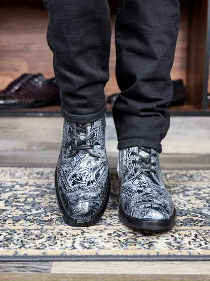PETER BOOTS COCODRILO GREY BLACK