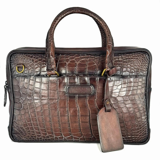PORTAFOLIO COCODRILO ALLIGATOR BROWN