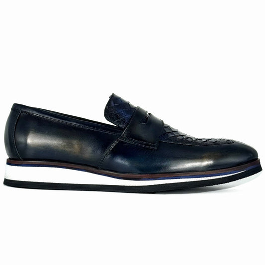 SNEAKER PIEL COCODRILO BLUE