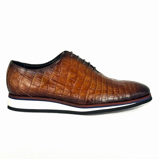 SNEAKER WHOLECUT COCODRILO BROWN