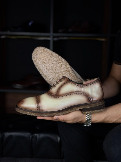 CARTER FLOATER BEIGE NUBUCK WITH DOUBLE CREPE SOLE