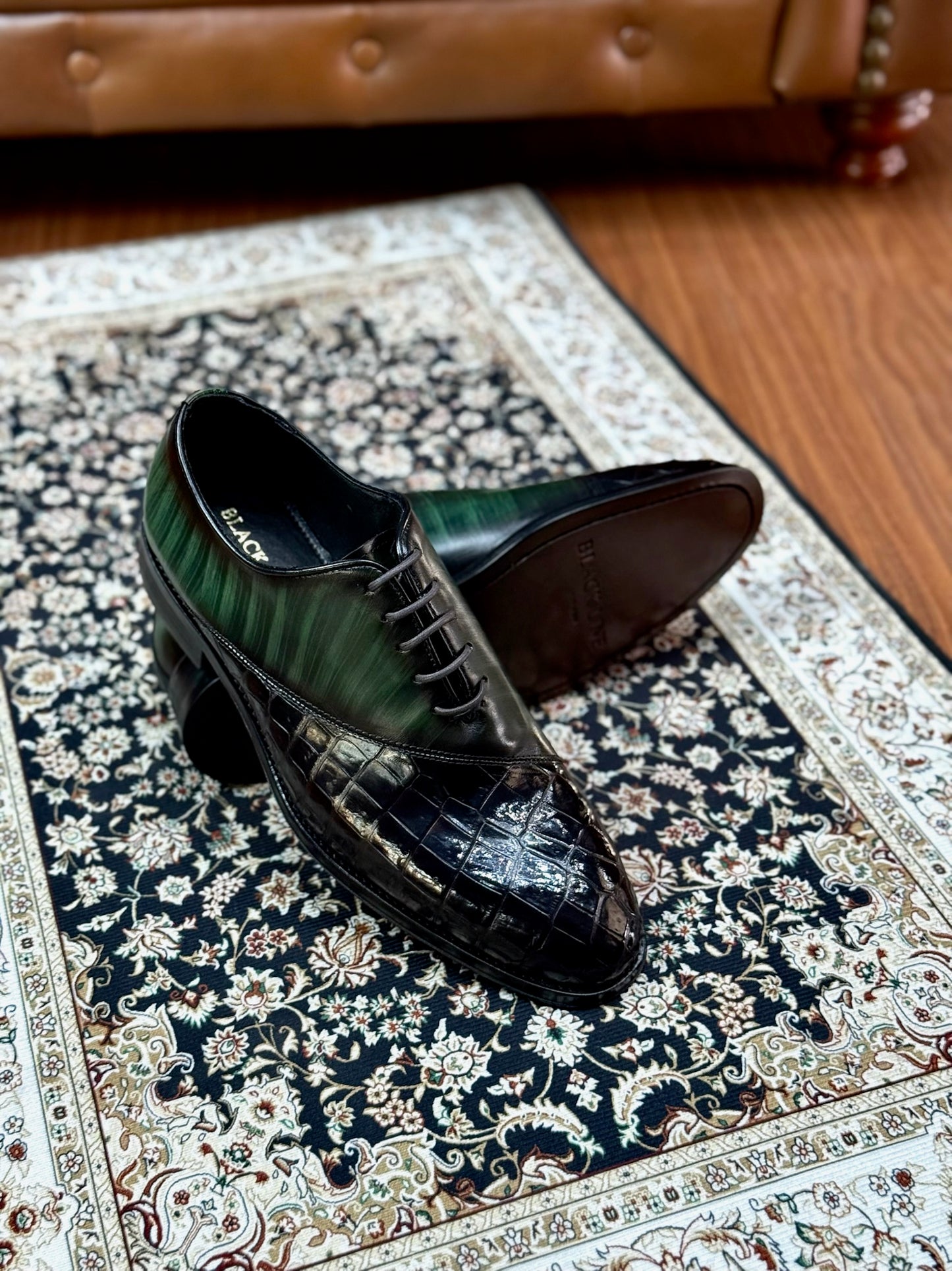 MARQUES COCODRILO PIEL PATINA GREEN & BROWN